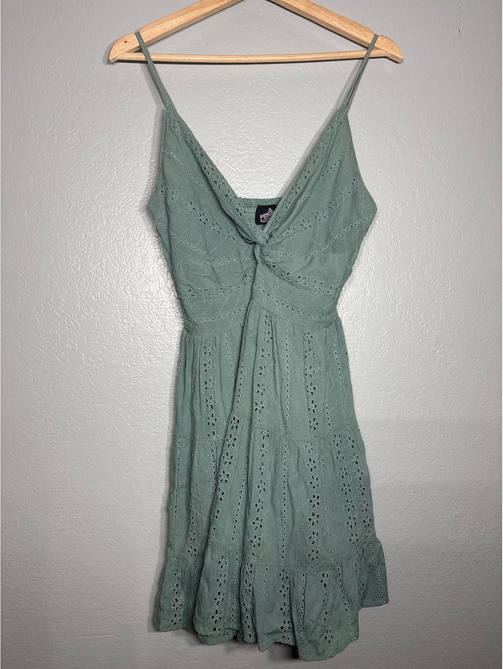 Angie eyelet mini dress boho M cottage